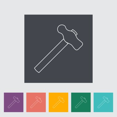 Çekiç düz simgesi