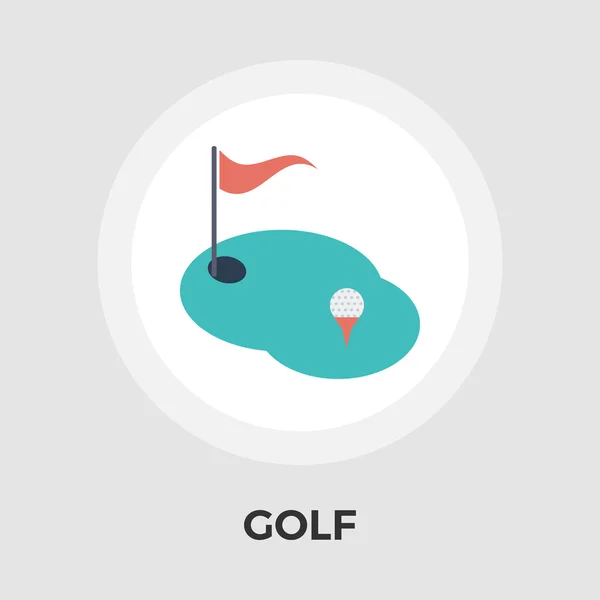 Golf plano icono único . — Archivo Imágenes Vectoriales