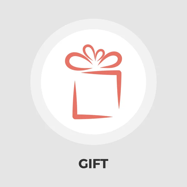 Caja de regalo Icono plano — Vector de stock