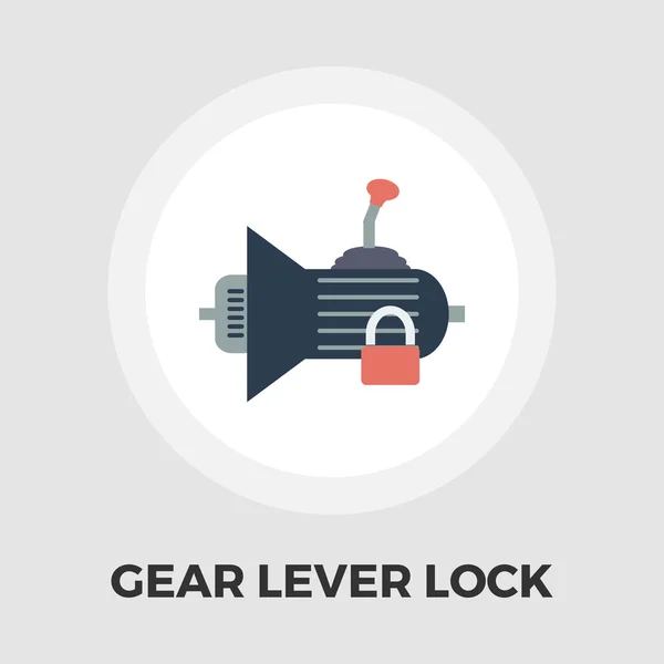 Gear lever lock flat icon — Stock Vector