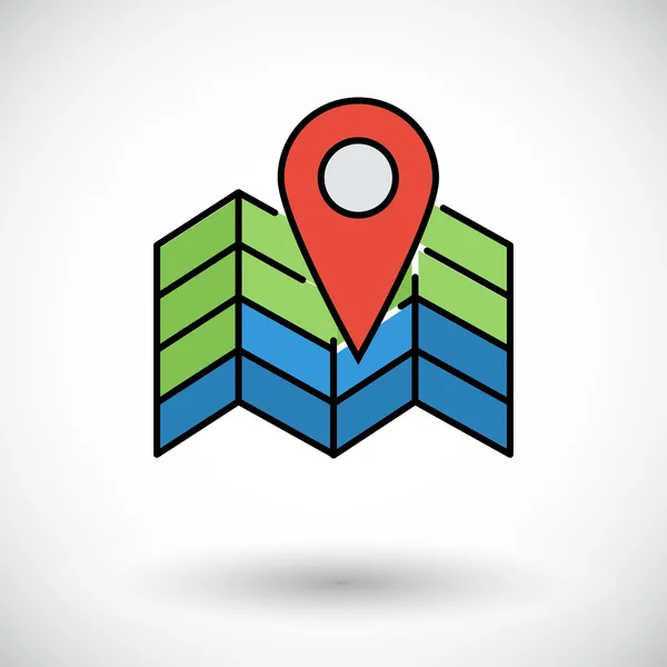 Mapa puntero icono plano — Vector de stock