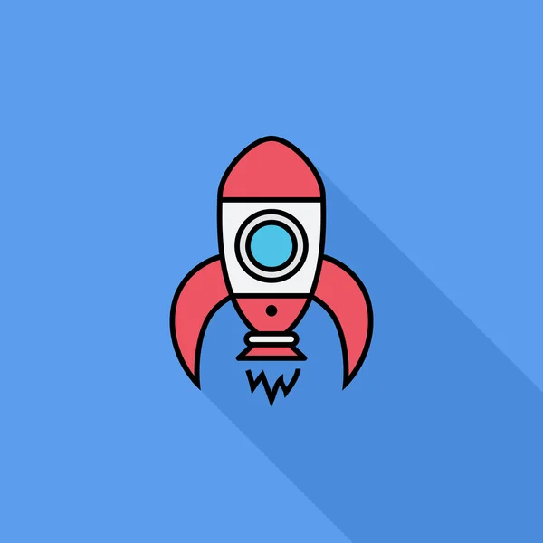 Rocket flat icon — Stock Vector