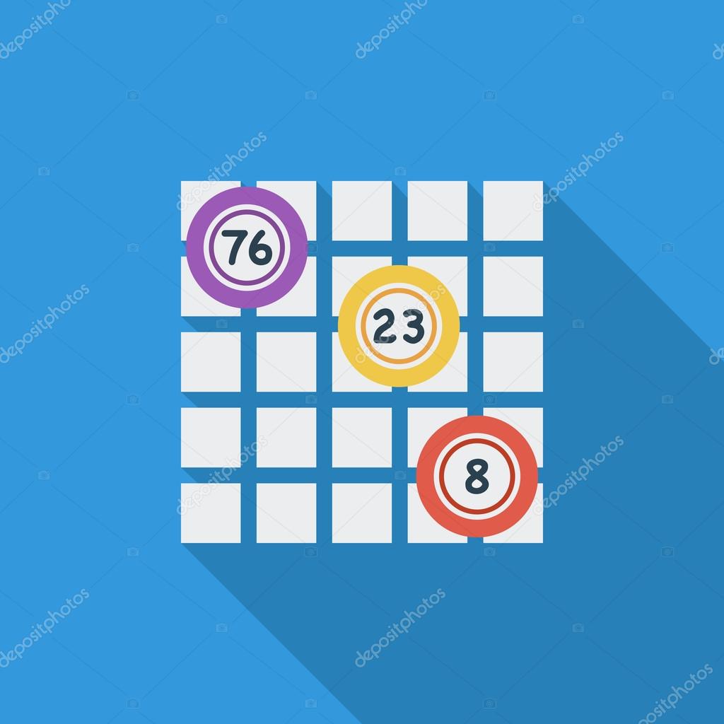 Keno icon. Flat vector related icon with long shadow for web and mobile applications. It can be used as - logo, pictogram, icon, infographic element. Vector Illustration.