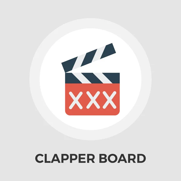 Adulto filme clapper ícone plano — Vetor de Stock