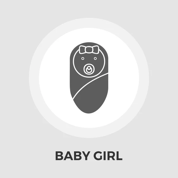 Baby Mädchen Vektor flache Ikone — Stockvektor