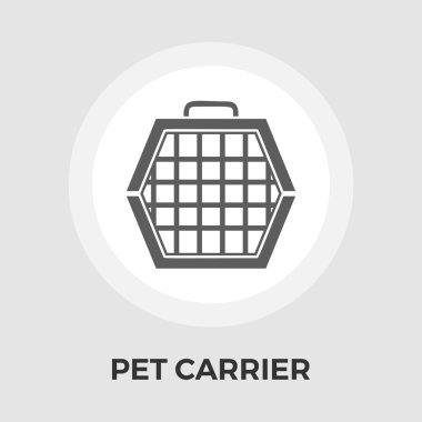 Evde beslenen hayvan taşıyıcı vektör düz simgesi