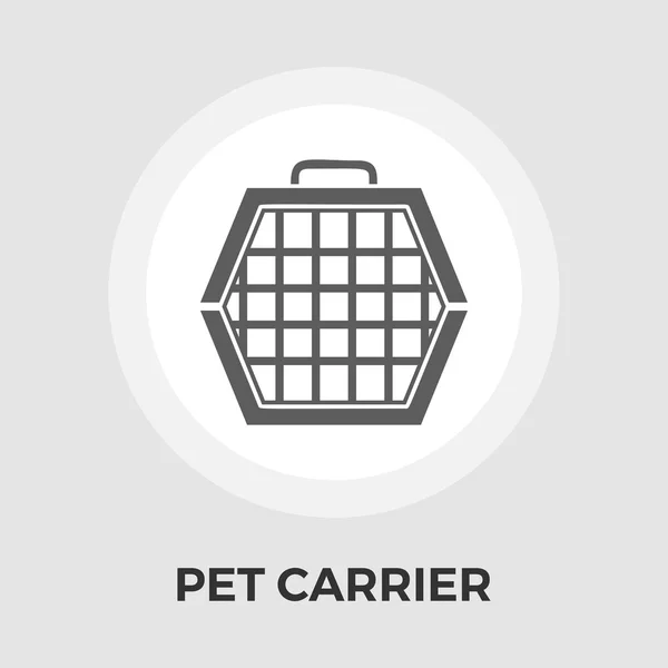 Pet portador vetor ícone plano —  Vetores de Stock