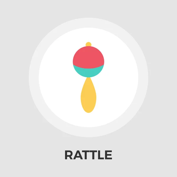 Rattle icono plano — Vector de stock