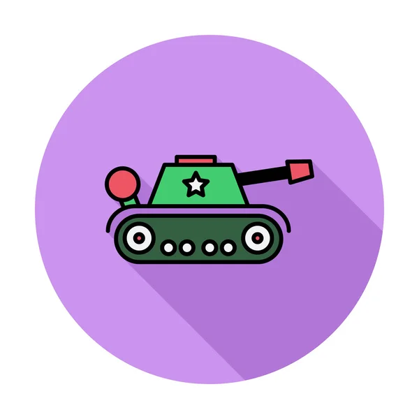 Tank oyuncak düz simgesi — Stok Vektör