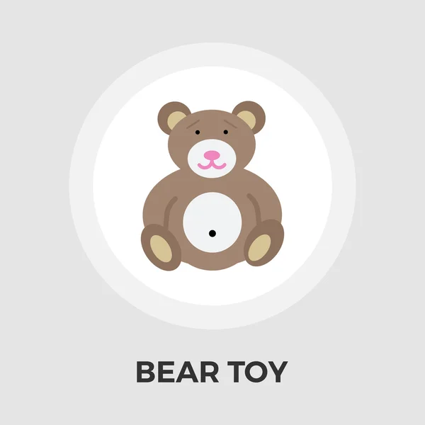 Björnen leksak platt ikonen — Stock vektor
