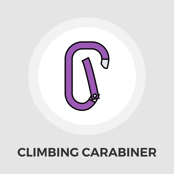 Climbing carabiner flat icon — Stock Vector
