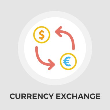 Döviz Alım Satım vektör düz simgesi