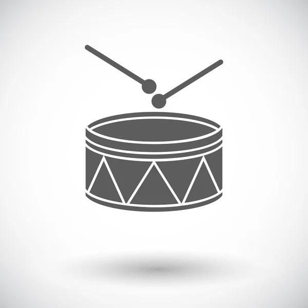 Vecteur tambour icône plate — Image vectorielle