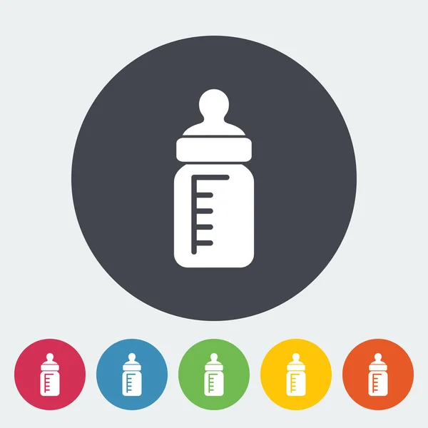 Voedingsfles vector platte pictogram — Stockvector