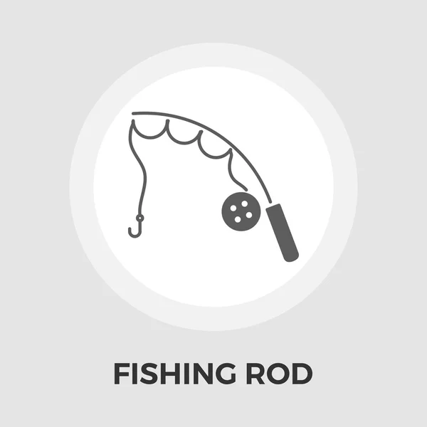 Canna da pesca vettore icona piatta — Vettoriale Stock