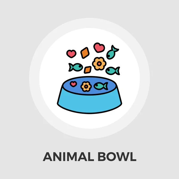 Animal Bowl Icono plano — Vector de stock