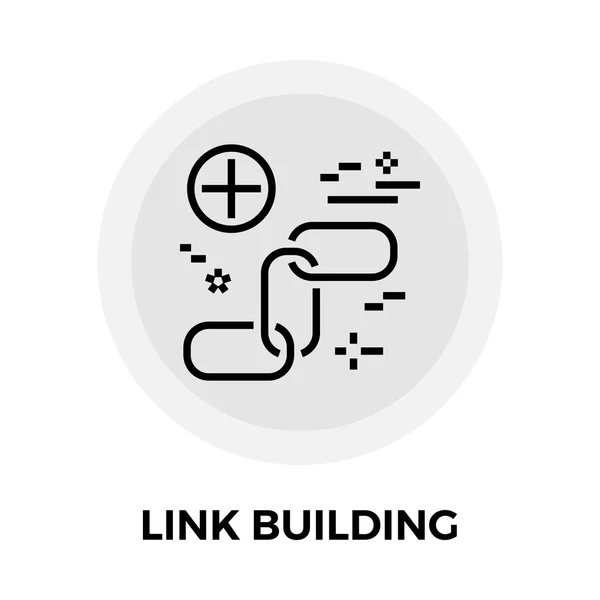 Link Building Line Icono — Vector de stock