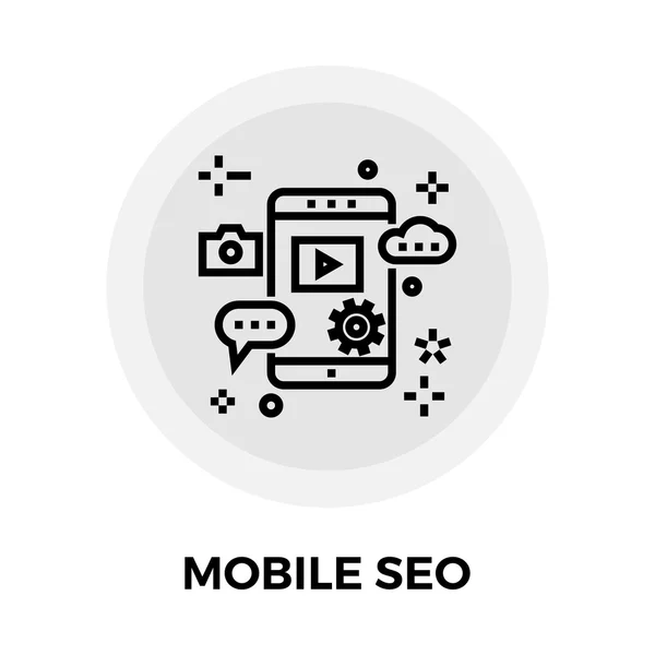 Mobile SEO Line Ikone — Stockvektor