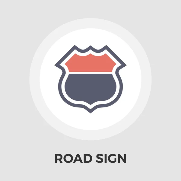 Road sign flat icon — Stock Vector