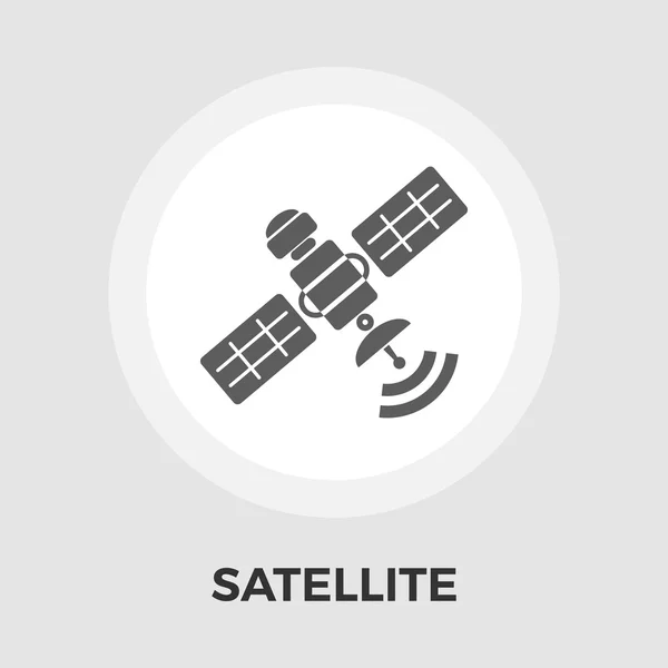 Satélite icono plano — Vector de stock