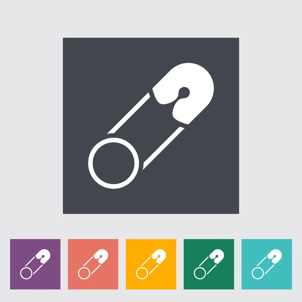 Safety pin flat icon — Stock Vector