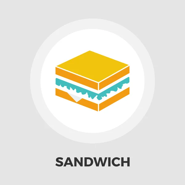 Sandwich ikona plochý — Stockový vektor