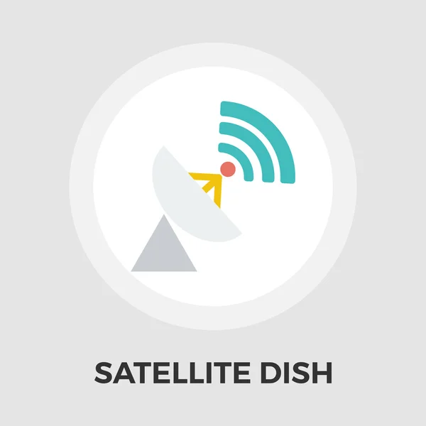 Antenna satellitare icona piatta — Vettoriale Stock
