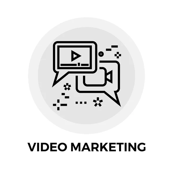 Icône de ligne de marketing vidéo — Image vectorielle