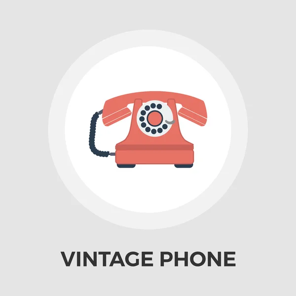 Téléphone vintage icône plate — Image vectorielle