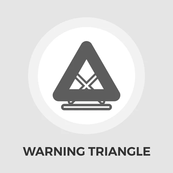 Driehoek vector platte waarschuwingspictogram — Stockvector