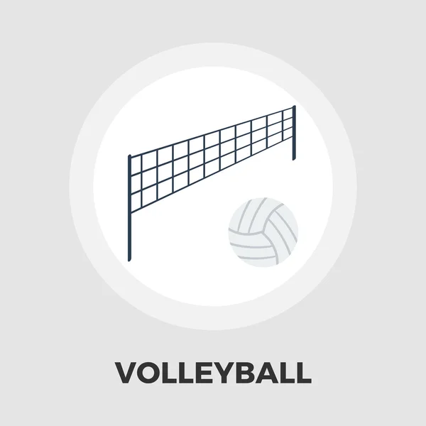 Volleyball-Ikone flach — Stockvektor