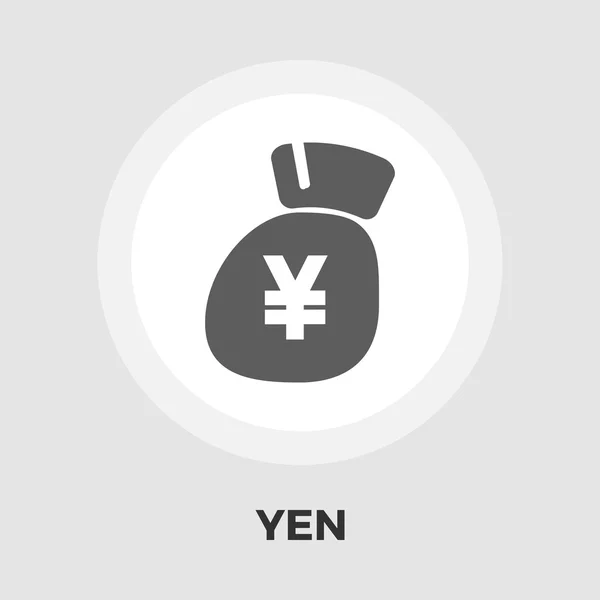 Yen icon flat — Stock Vector