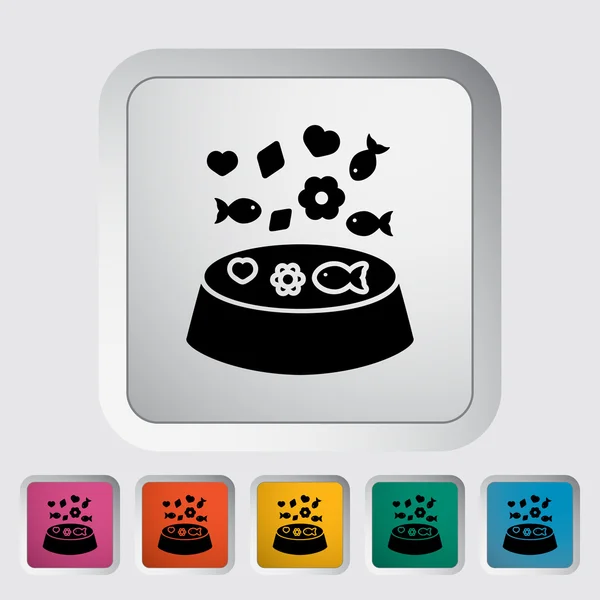 Dierlijke Bowl platte pictogram — Stockvector