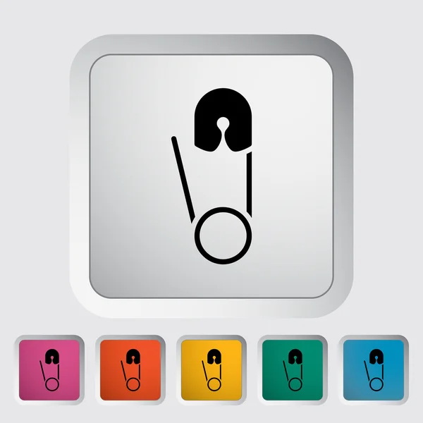 Goupille de sécurité icône plate — Image vectorielle