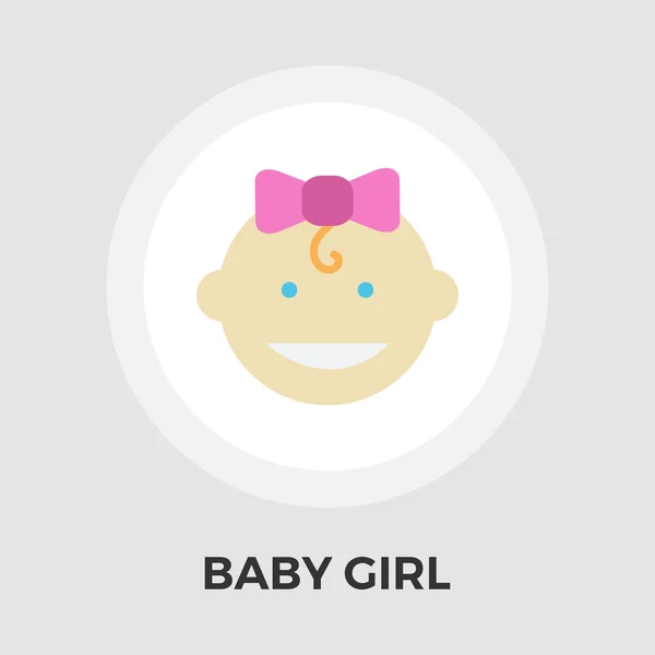 Bébé fille vecteur plat icône — Image vectorielle