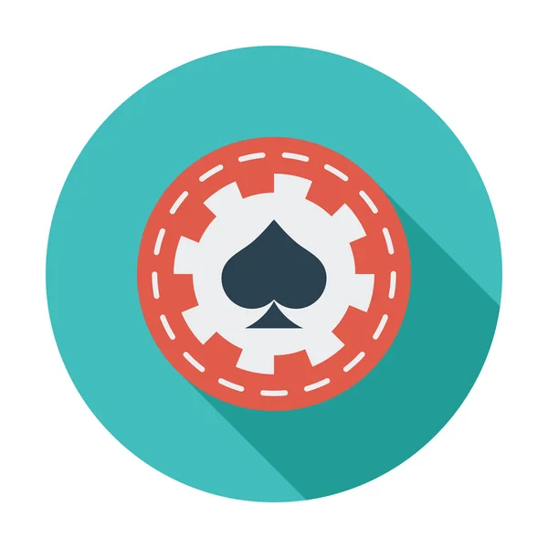 Gambling chips flat icon. — Stock Vector