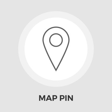 Harita Pin Düz Simgesi