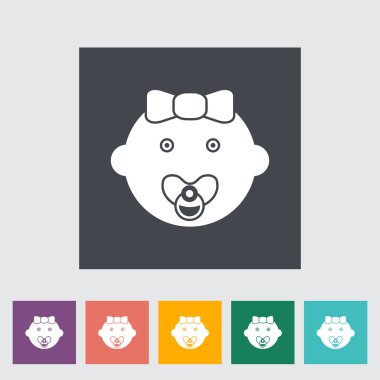 Bebek kız düz simgesi