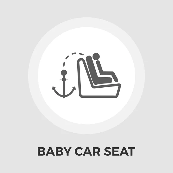 Siège auto enfant icône plate — Image vectorielle