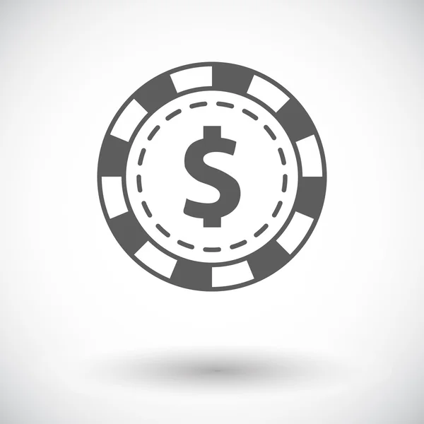 Gambling chips flat ikonen — Stock vektor