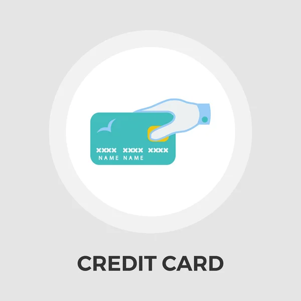Cartão de Crédito Vector Flat Icon — Vetor de Stock