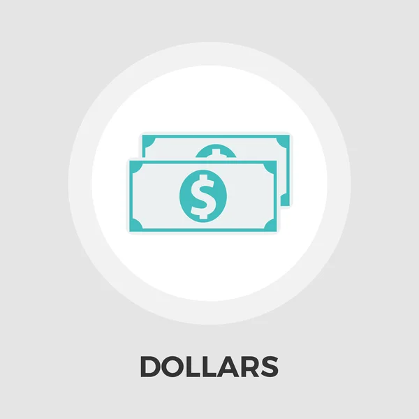 Dollar platte pictogram — Stockvector