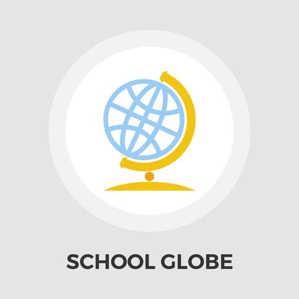 Escola globo plana ícone — Vetor de Stock