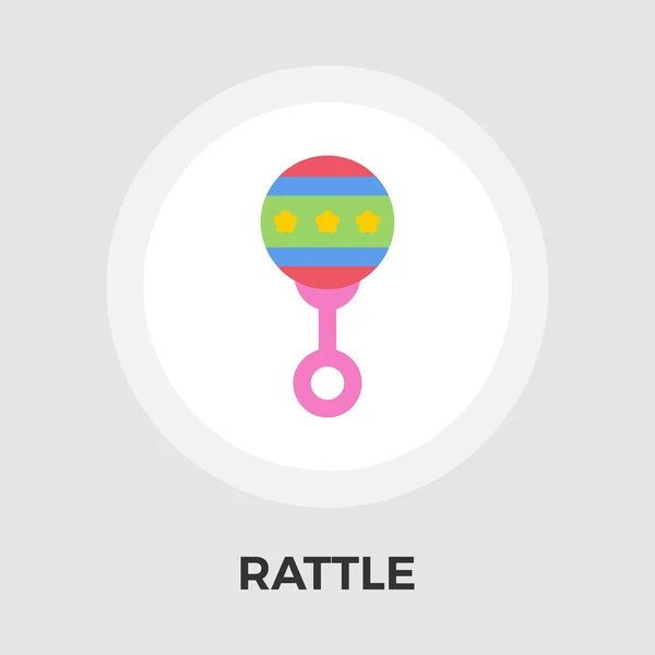 Rattle icono plano — Vector de stock