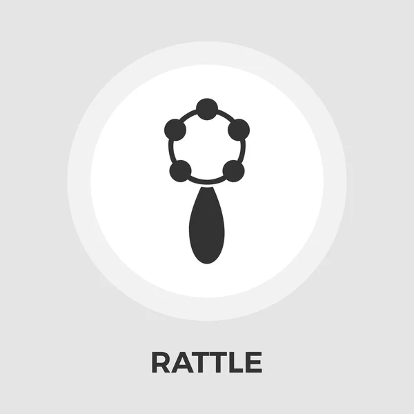 Rattle icono plano — Vector de stock