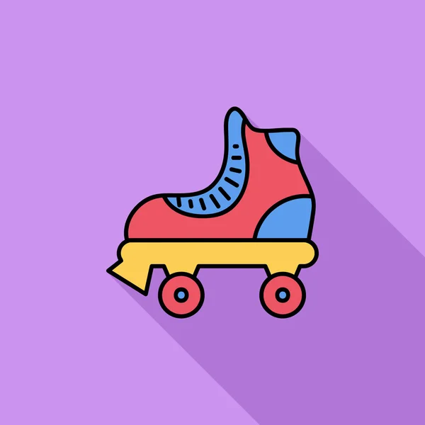 Ícone de patins plana —  Vetores de Stock
