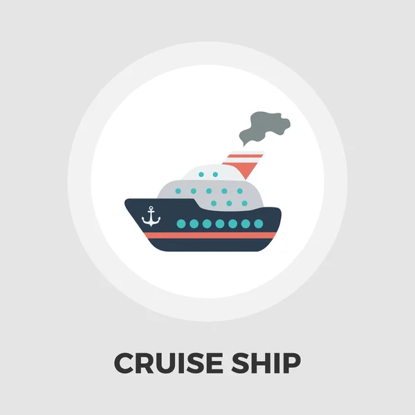 Icône plate de vecteur de bateau de croisière — Image vectorielle
