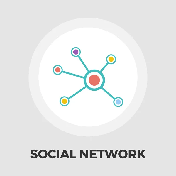 Ikone des sozialen Netzwerks flach — Stockvektor