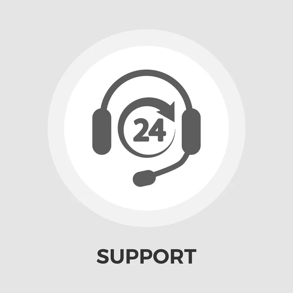 Wsparcie 24 godziny ikona płaski — Wektor stockowy