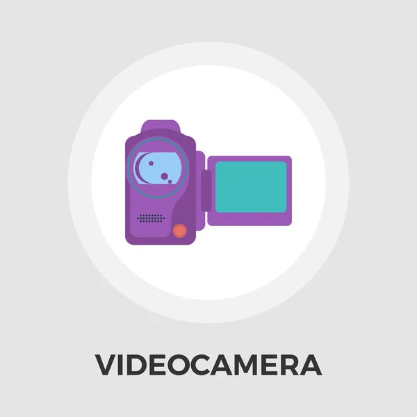 Videocamera platte pictogram — Stockvector